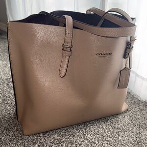 Coach Beige Leather Tote Bag